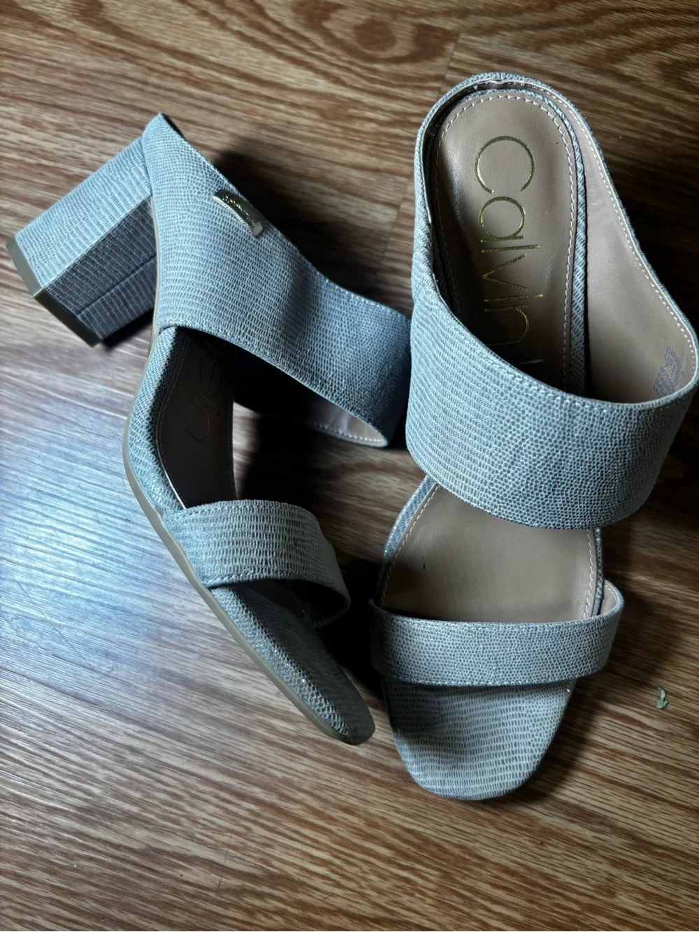Calvin Klein Women's Taupe Slide Heels
